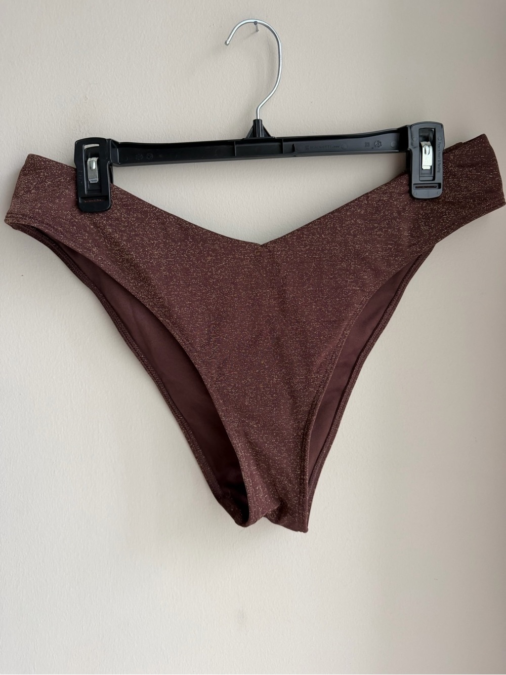 High-Cut Bikini Bottom in Shimmering Brown